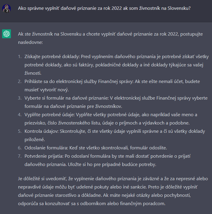 Ako na daňové priznanie podľa umelej inteligencie